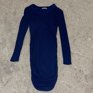Nation LTD by Revolve Amanda Dress S Blue Long Sleeve Slub Knit Bodycon
